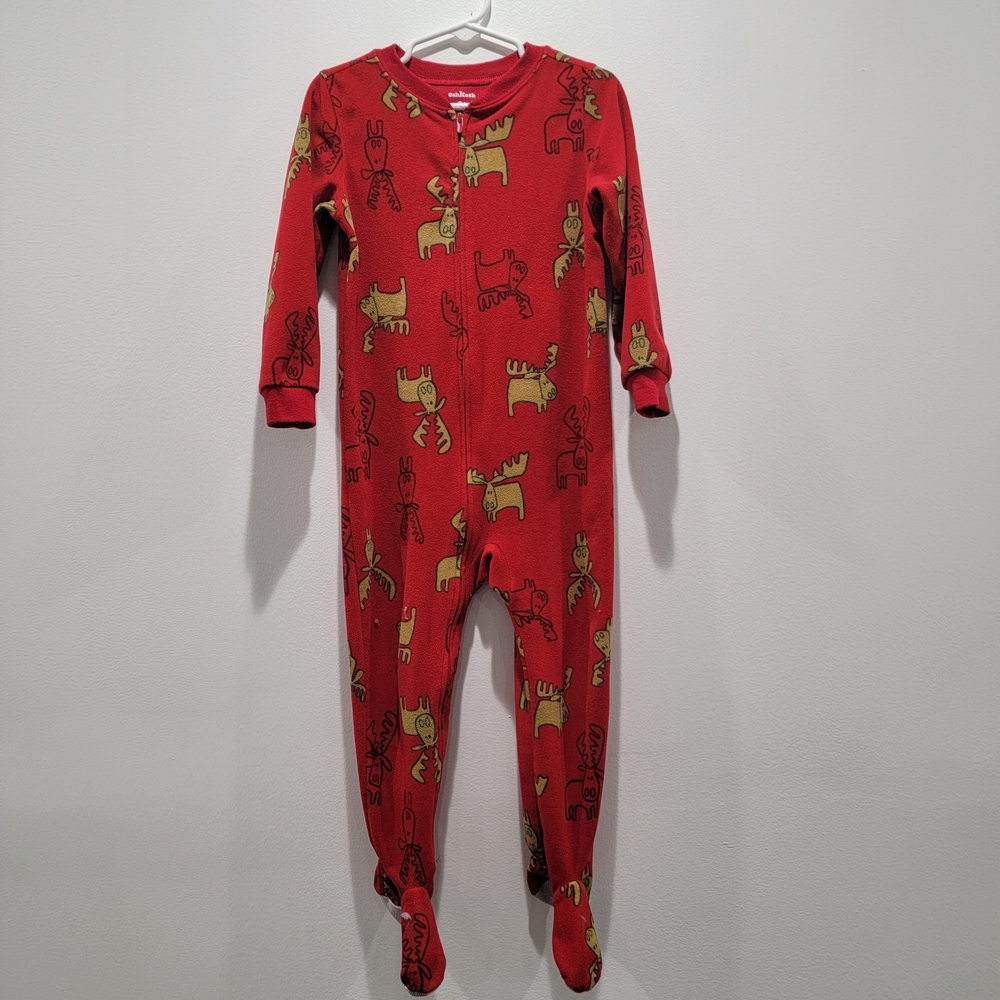 Oshkosh Red One Piece Pajamas Sz 12M